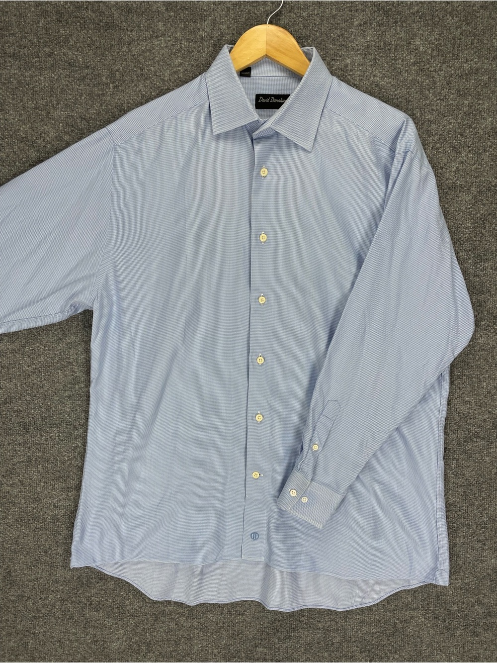 David Donahue Shirt Men’s 16.5 | 32/33 Light Blue Long Sleeve Button Down Cotton